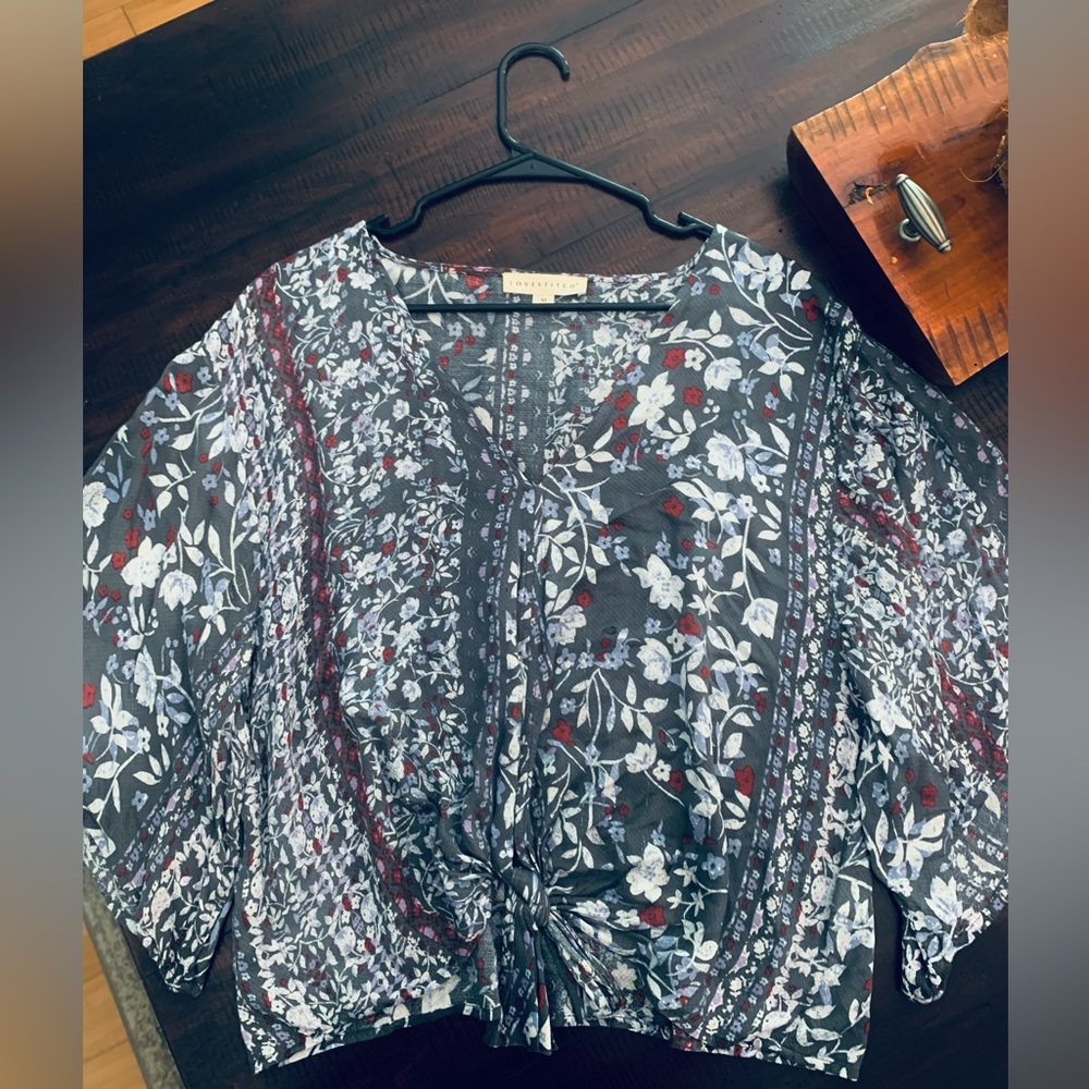 Lovestitch tie front shirt